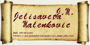 Jelisaveta Malenković vizit kartica